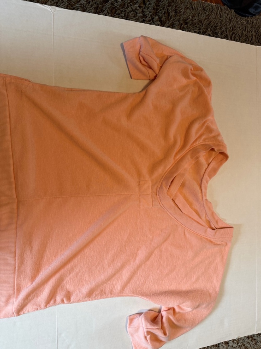 Peach Short Sleeve V-Neck Top by the Sweatshirt Project